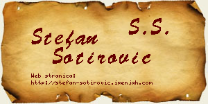 Stefan Sotirović vizit kartica
